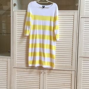 H&M yellow and white stripe dress